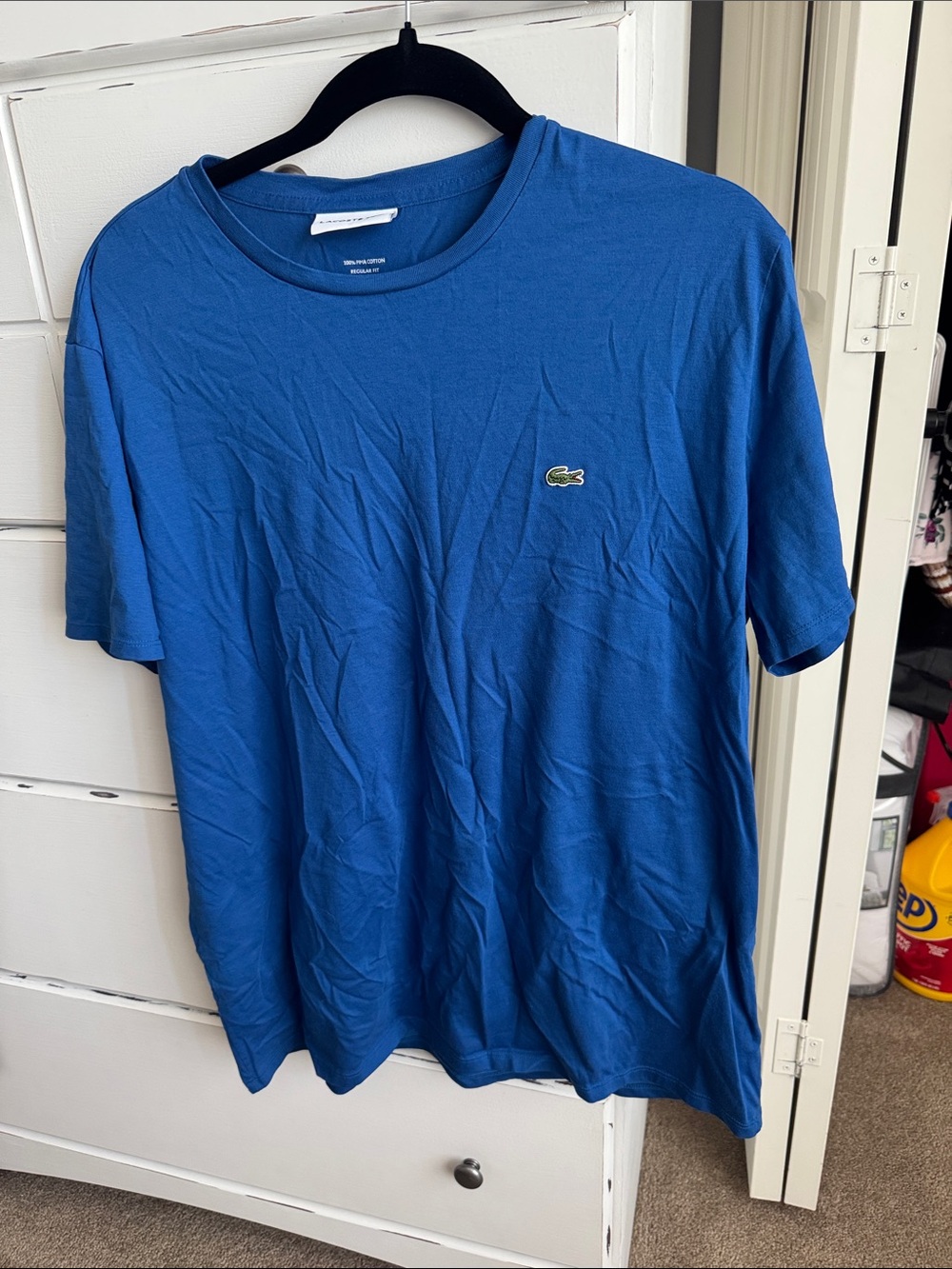 Lacoste men’s size 7(xxl) blue pima cotton tshirt